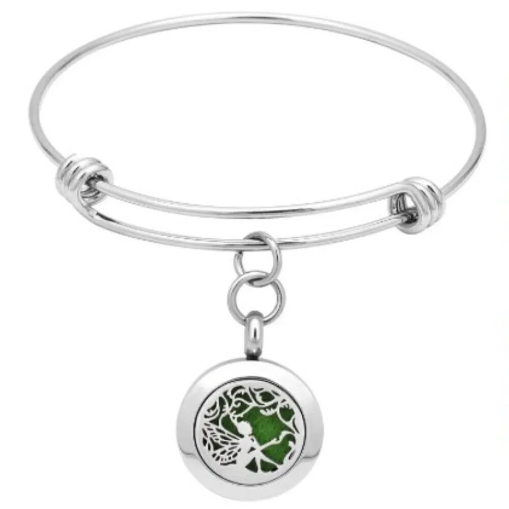 AROMATHERAPY FAIRY ESSENTIAL OIL DIFFUSER BANGLE BRACLET CHARM LOCKET